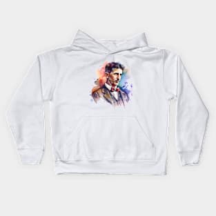 NIKOLA TESLA WATER COLOR PORTRAIT Kids Hoodie